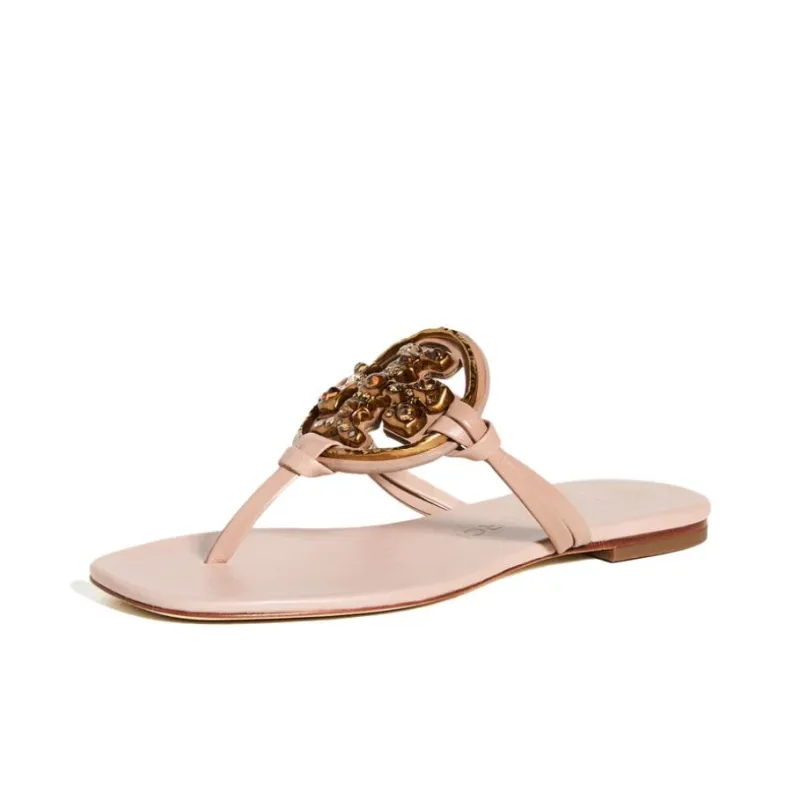 TORY BURCH Miller Flip Flops Women's Cream White-2