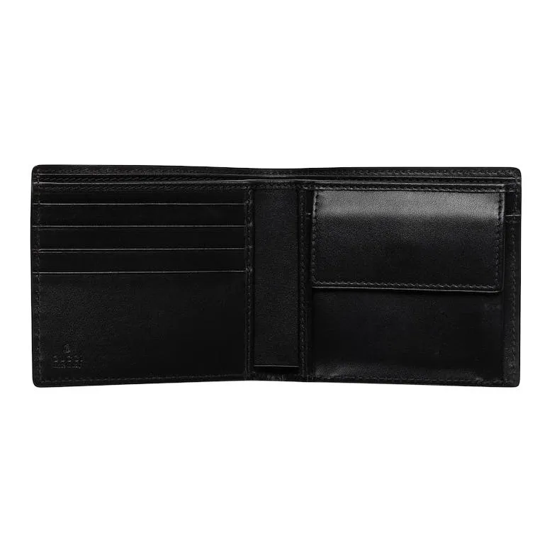 GUCCI Maxi GG Canvas Grain Leather Wallet Men's Dark Gray-3