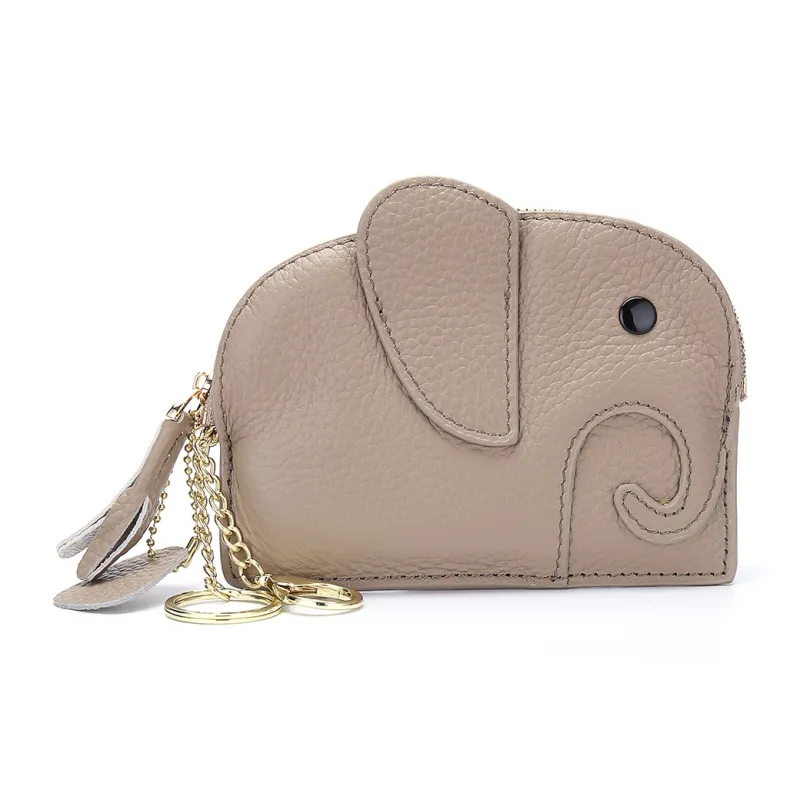 Playthings Cultural Creation Cow Leather Coin Purse Regular Unisex Solid Color-7