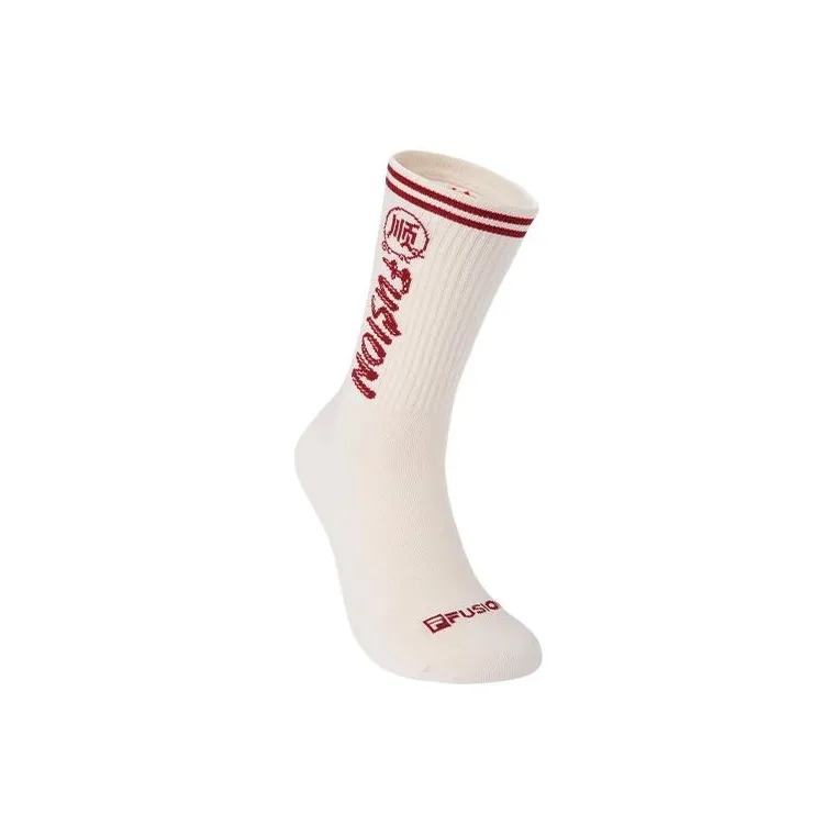 FILA FUSION LIFE SS25 Knee High Socks Unisex 1 Pack Marshmallow White-1