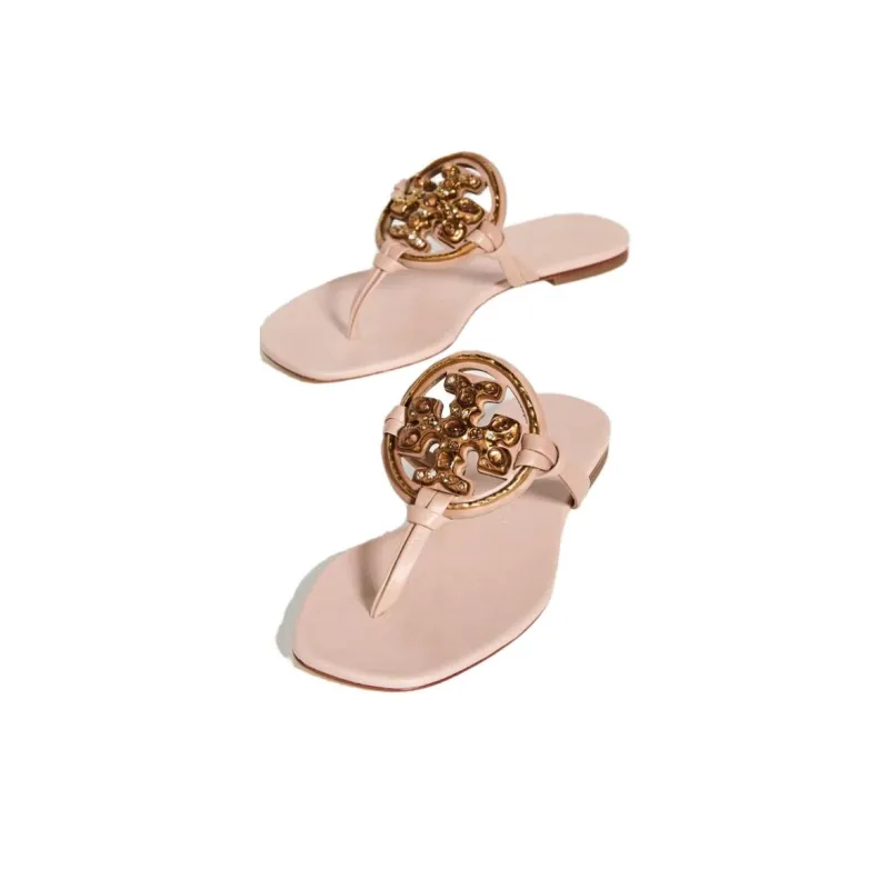 TORY BURCH Miller Flip Flops Women's Cream White-3