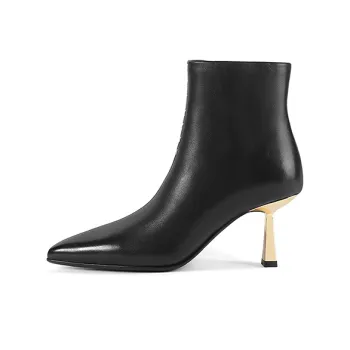 Montagut Pointed Toe Height Increasing High Heel Slim Boots Ankle Boots 6.5cm Women's
