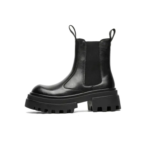 PAVEA Short Chelsea Boots Men's Black