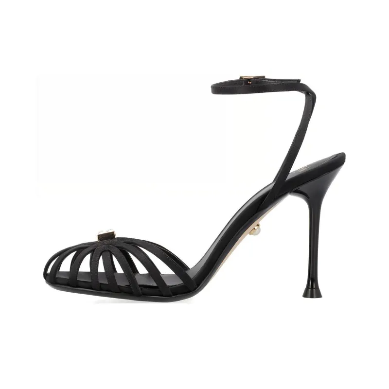 Alevì 110mm Caged Satin Sandals-0