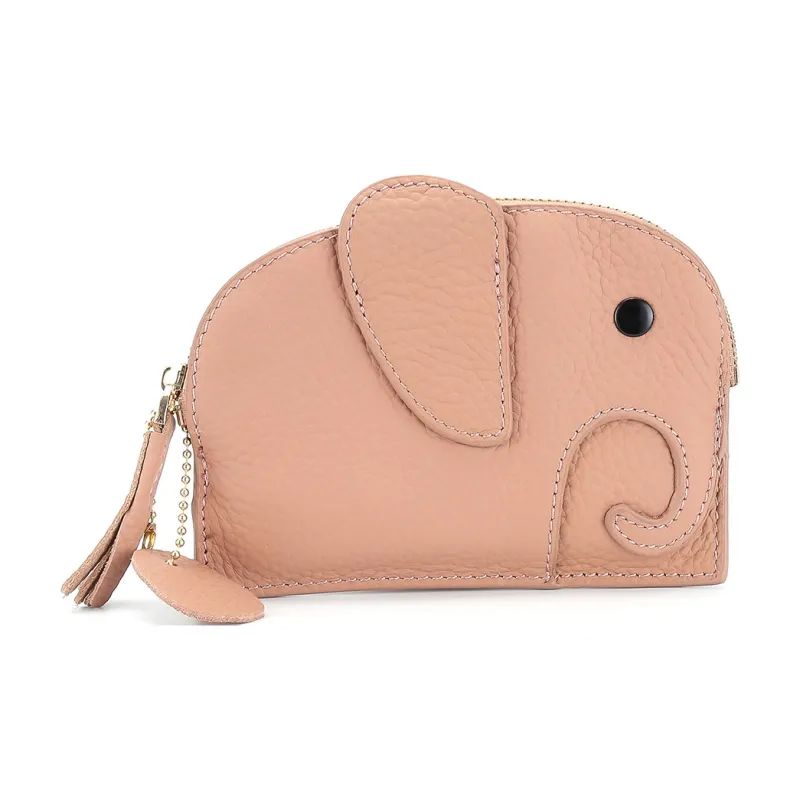 Playthings Cultural Creation Cow Leather Coin Purse Regular Unisex Solid Color-6