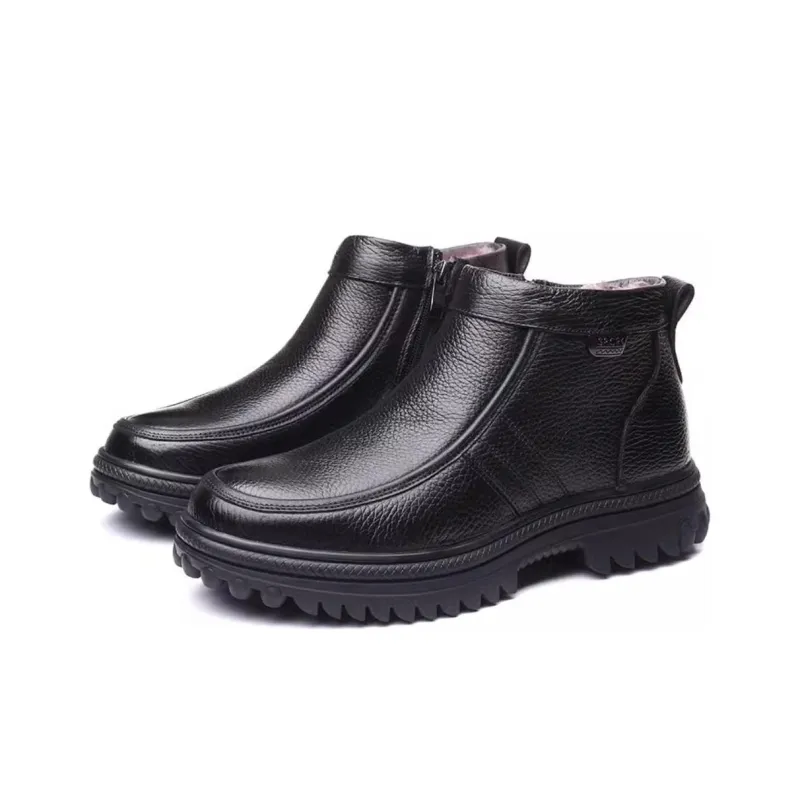Van Can Be 8 ° Degrees Warm Wear Resistant Slip Resistant Short Snow Boots Men's Black-2