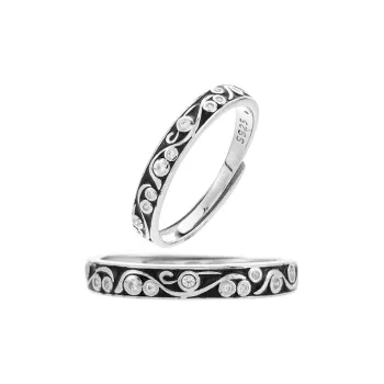 ENFANTIN S925 Silver Synthetic Cubic Zirconia Rings Unisex