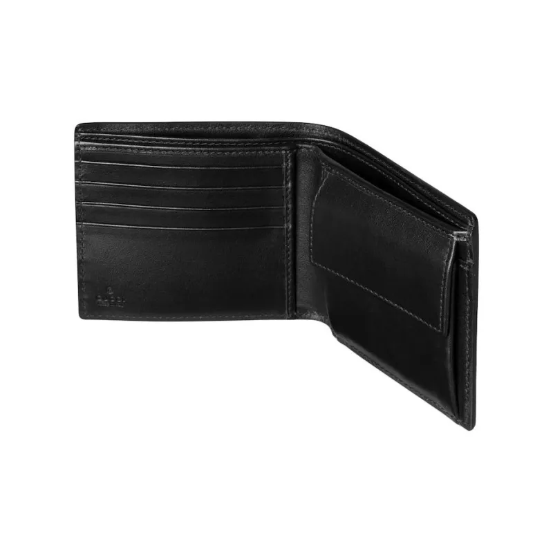 GUCCI Maxi GG Canvas Grain Leather Wallet Men's Dark Gray-4