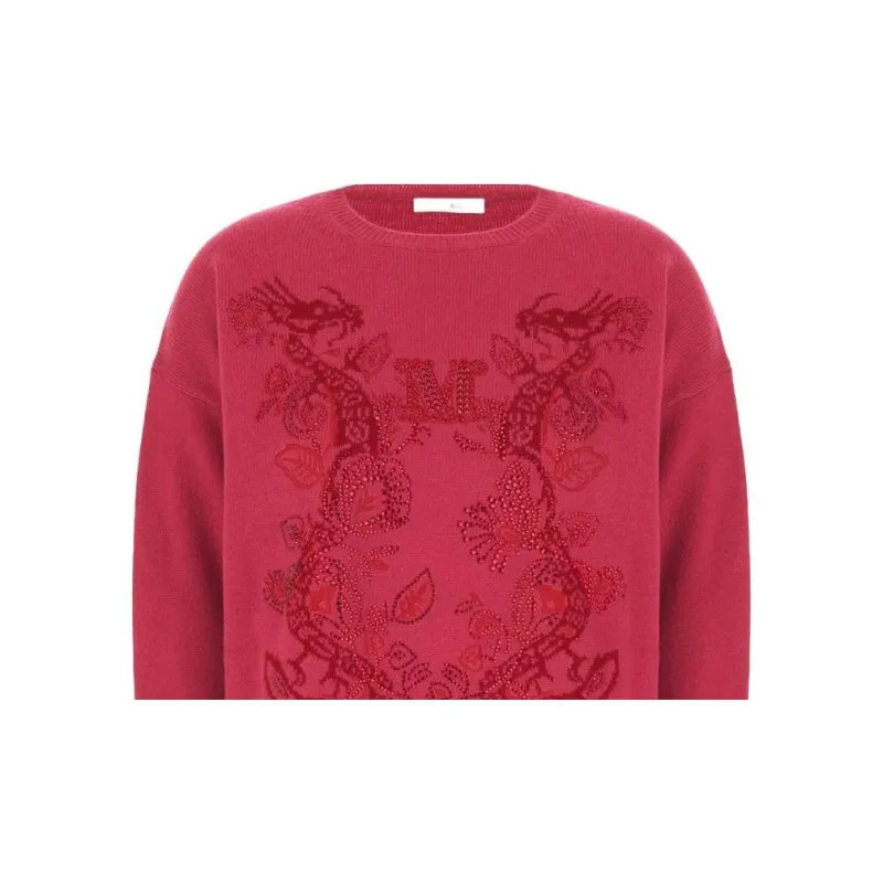 MaxMara Logo Embellished Knitted Jumper-5