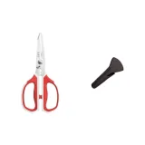 (Red) Strong Chicken Bone Scissors+Magnetic Scissors Sleeve]#942