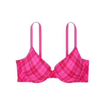 Victoria's Secret WEAR EVERYWHERE PINK Bra Women's Sweet Style Pink Plaid
