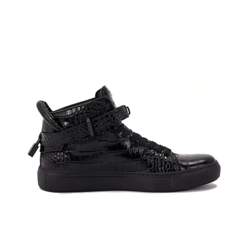Buscemi Mid Top Skateboard Shoes Men's Black-1
