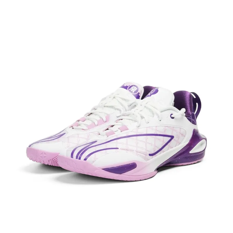 LINING Flash Strike 11 Basketball Shoes Men Low Top White Purple-2