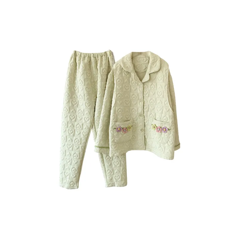 YUZHAOLIN Pajama Set Women's Green-0