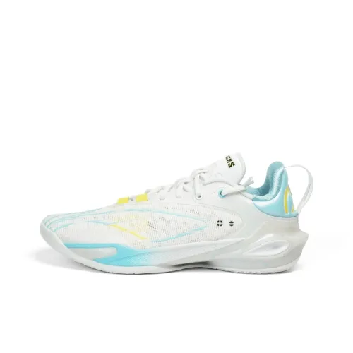 LINING Flash Strike 11 Basketball Shoes Men Low Top White Blue