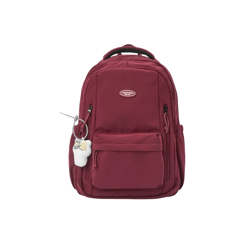 SEM/R Fabric Backpack Large Size Unisex Ecru/Burgundy/Black-4