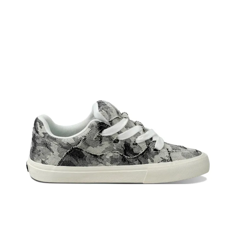 REVENFEXSPOTM x BURNING FLAME Thermal Height Increase Low Top Canvas Shoes Unisex Black Gray-1