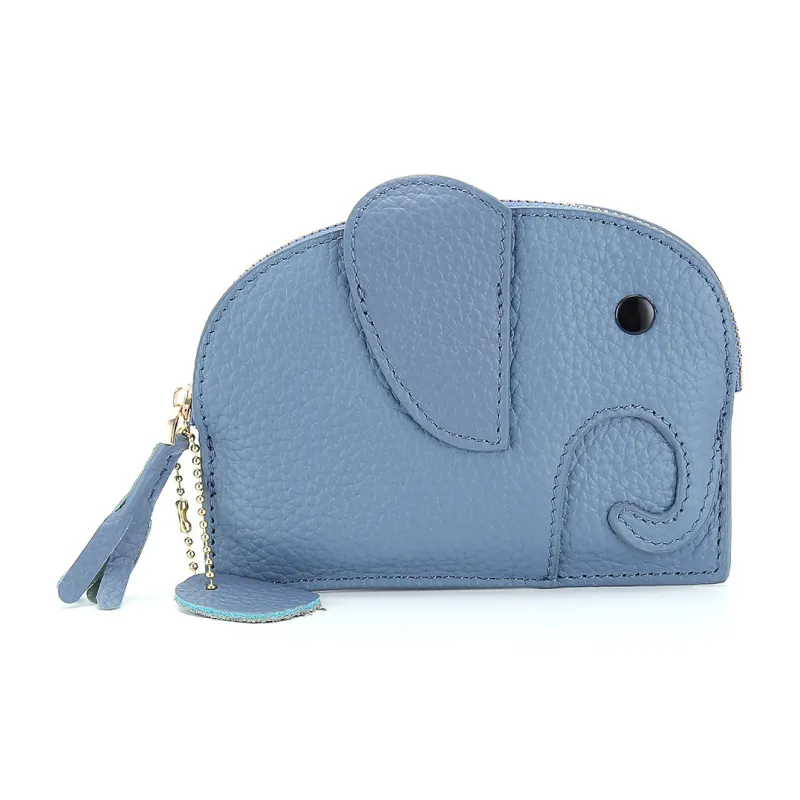 Playthings Cultural Creation Cow Leather Coin Purse Regular Unisex Solid Color-8