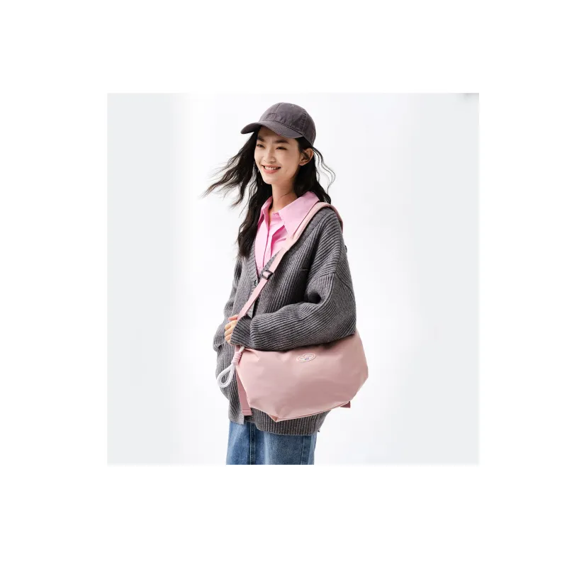 SEM/R Polyester Dumpling Bag Crossbody Bag Medium Size Unisex Milky White Fantasy Pink Black-11
