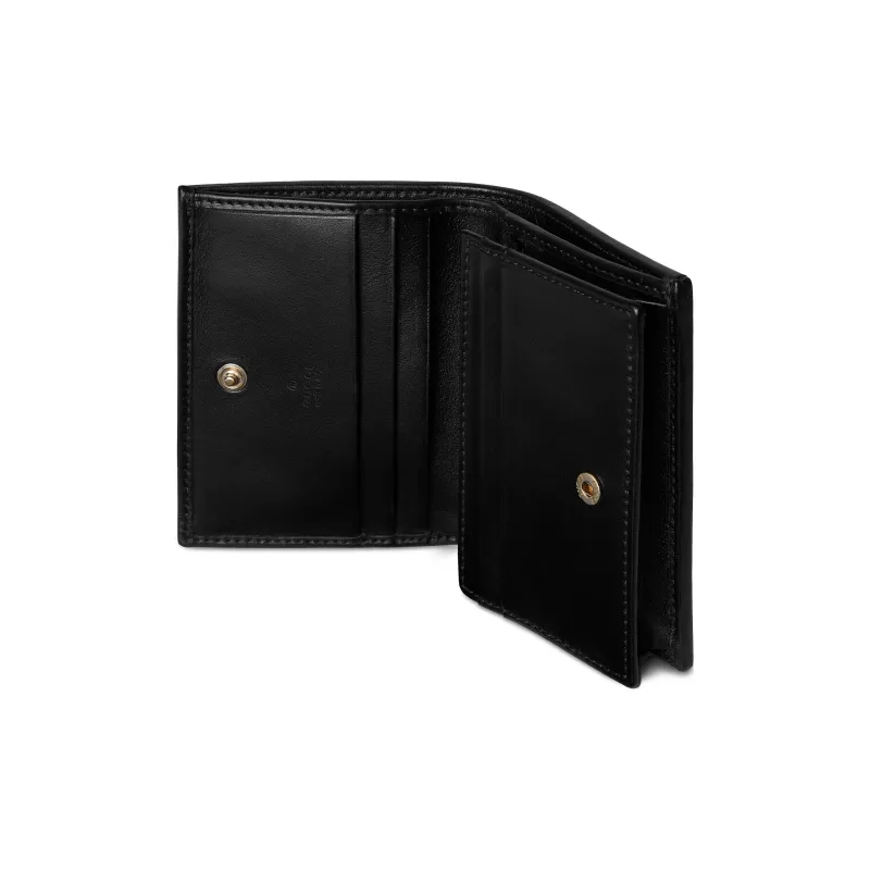 GUCCI Horsebit Fabric Card Holder Women's Beige & Dark Brown-3