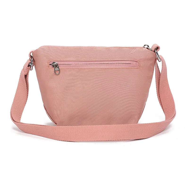 FIDO DIDO Oxford Crossbody Bag Small Size Women's Pink/Gray-3
