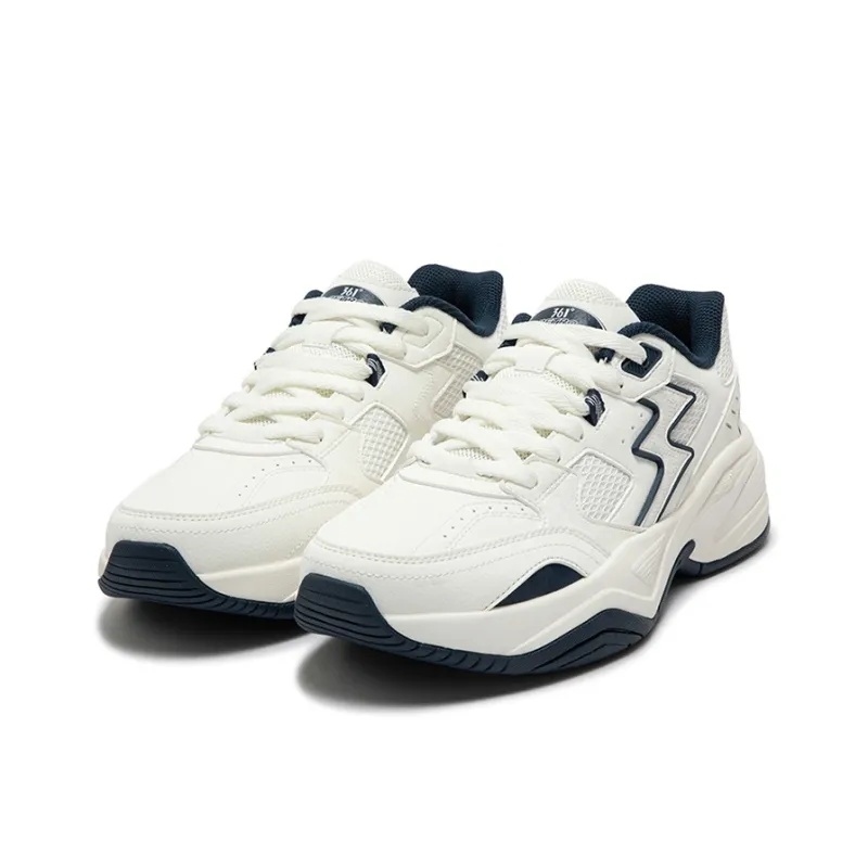 361° Sailing Series Wear Resistant Slip Resistant Low Top Running Shoes Men's White Blue-2