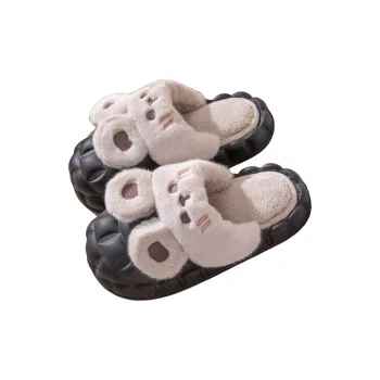 TLIT Detachable Women's Winter Indoor Home Platform Slip Resistant Warm Water Resistant Fleece Slippers