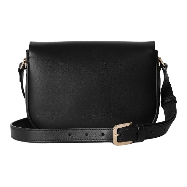 GUCCI Horsebit Leather Shoulder Bag Mini Women's Black-3