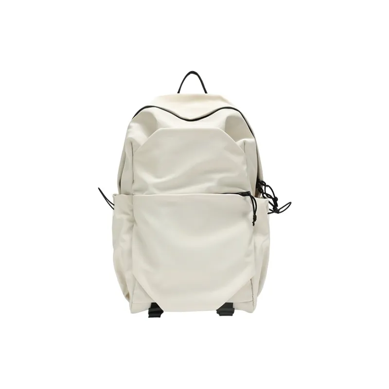 SEM/R Polyester Backpack Medium Size Unisex Ecru/Army Green/Black-17