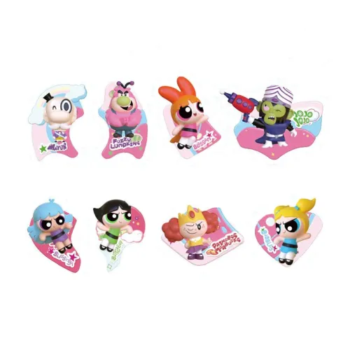 TOP TOY The Powerpuff Girls Combination Fuzzy Bubbles Huahua Anime / Games Fridge Magnets