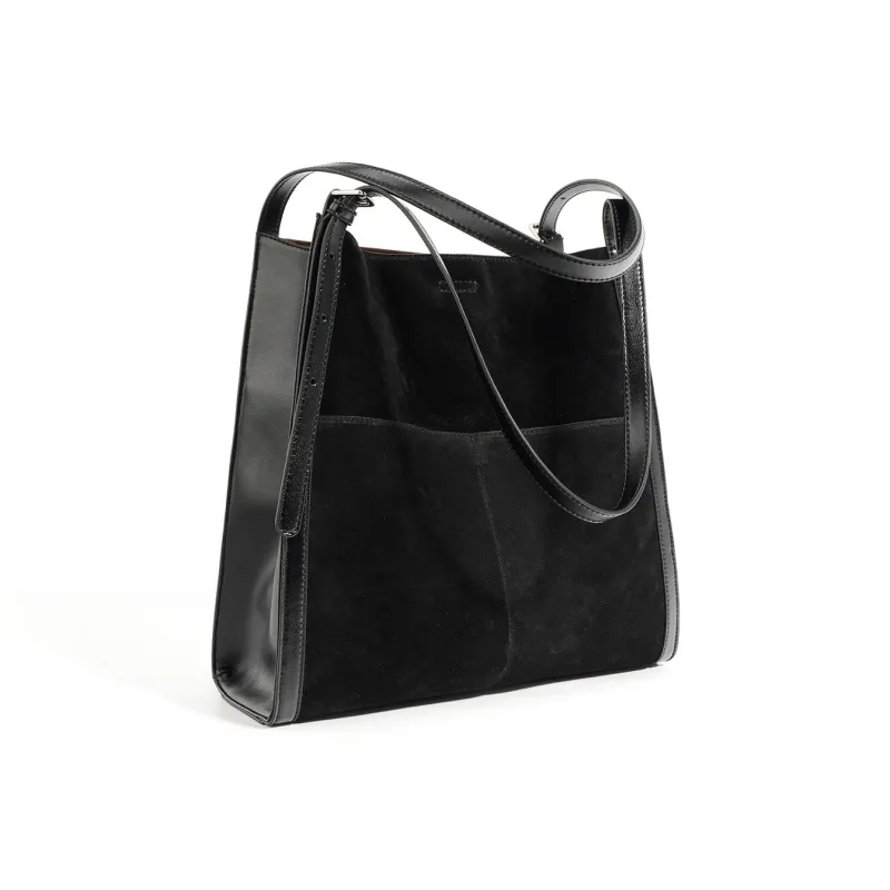 COURONNE Top Grain Cow Leather Shoulder Bag Regular Women's Blueberry Cocoa Glossy Finish-1