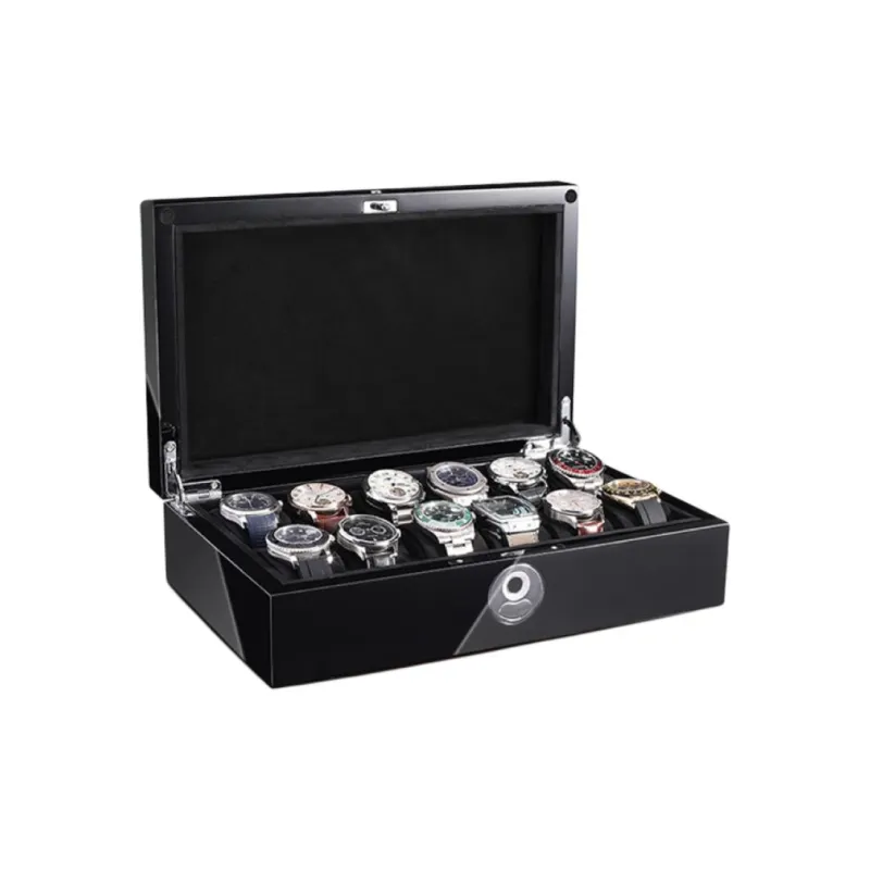 MINGNASHI MINNESI Luxury Enamel Coating Premium Fingerprint Recognition Padlock Watch Box Unisex-4