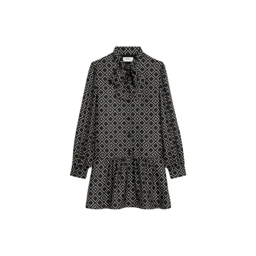 CELINE Basque Mini Dress In Silk Twill