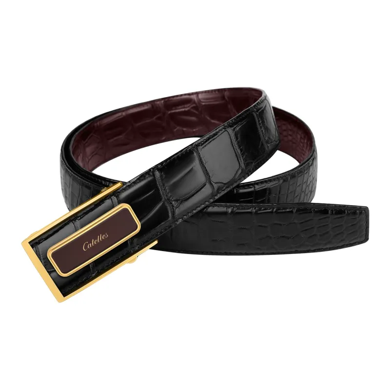 CATELLES Double Sided Crocodile Leather Leather Belts Men's 3.5cm/3.8cm-9