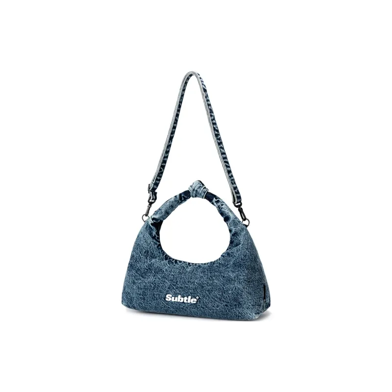Subtle Fabric Underarm Handbag, Shoulder Bag Unisex Black/Blue/Gray-4