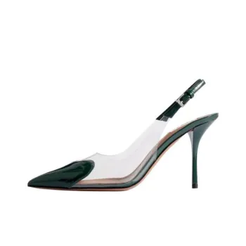 Alaia Le Coeur Slim Heel High Heels 10cm Women's Dark Green