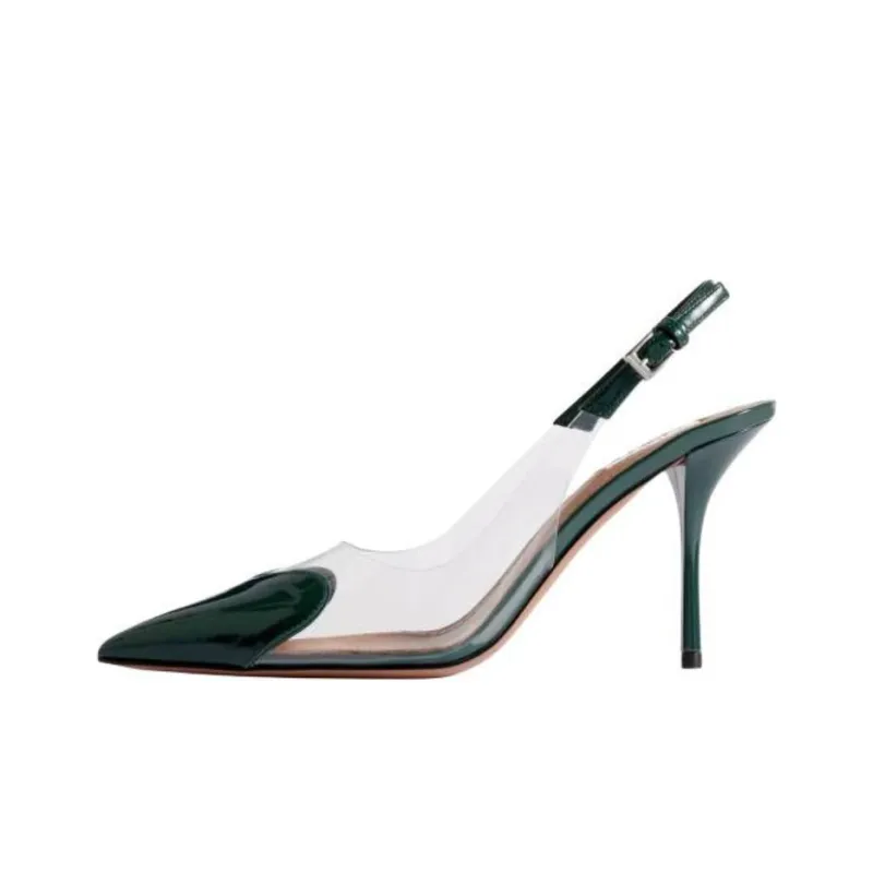 Alaia Le Coeur Slim Heel High Heels 10cm Women's Dark Green-0