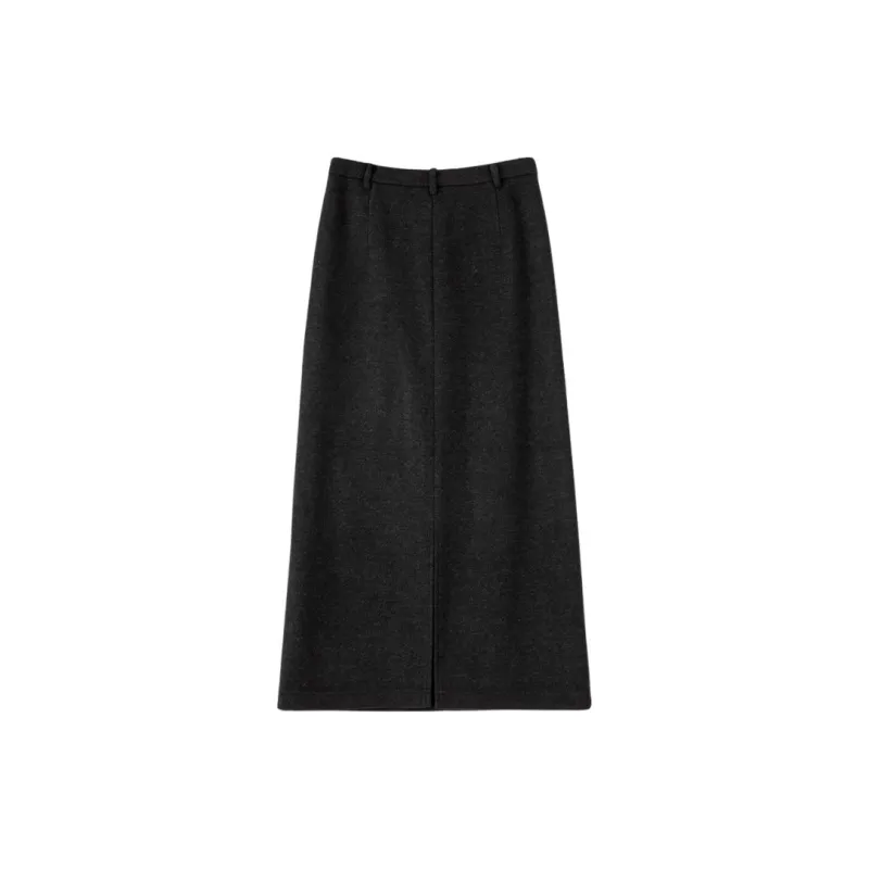 Late White Skirt Women's Black Gray-3