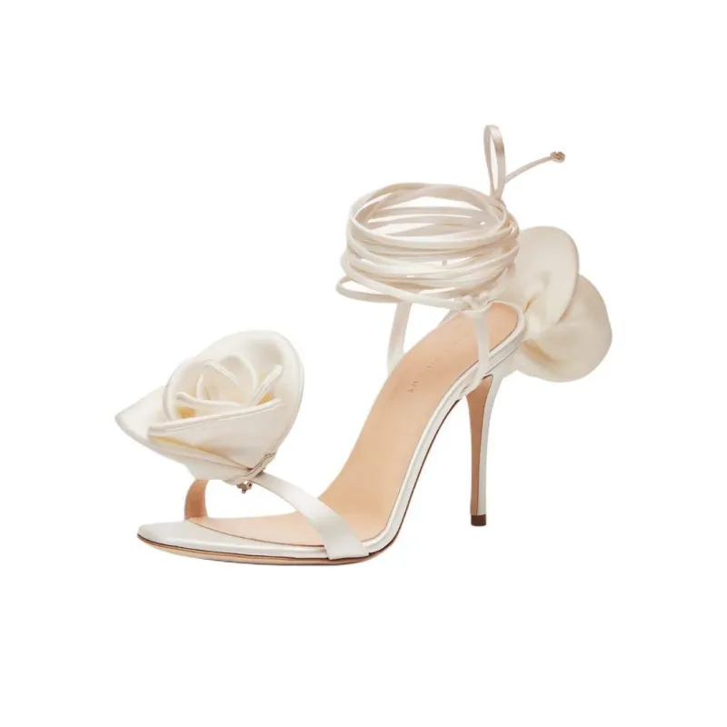 Magda Butrym 105mm Flower Satin Sandals Women's-2