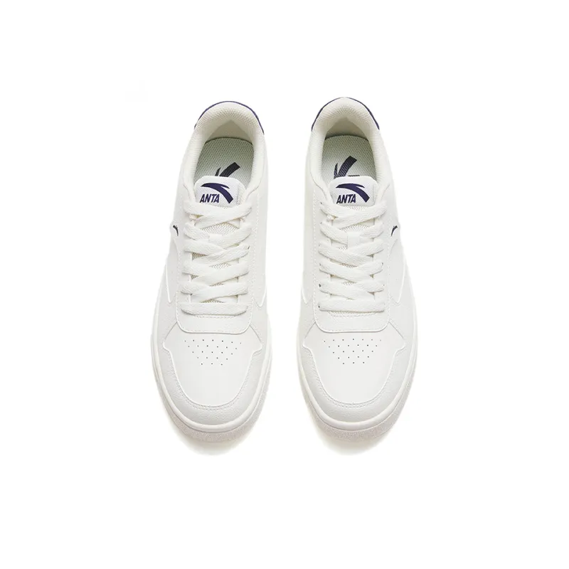 Anta Anti-Slip And Wear-Resistant Lightweight Low-Top Skateboard Shoes Women's White Blue-2