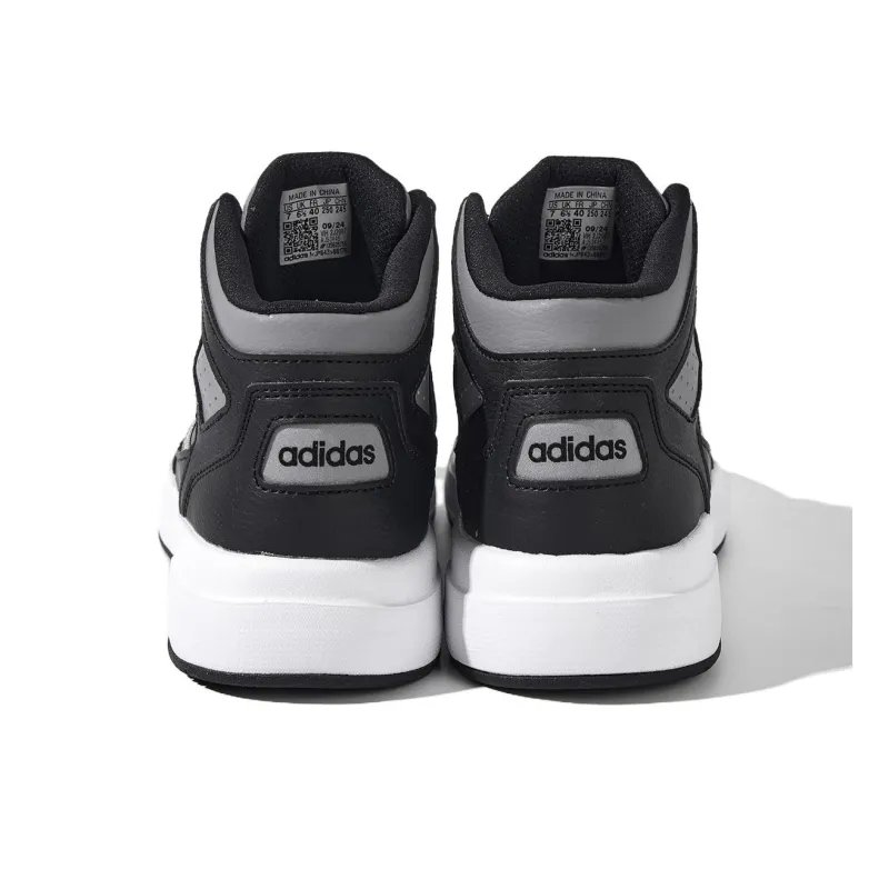Adidas LITE BALLER Anti Slip And Wear Resistant Breathable High Top Skateboard Shoes Men's Black Gray Color-5