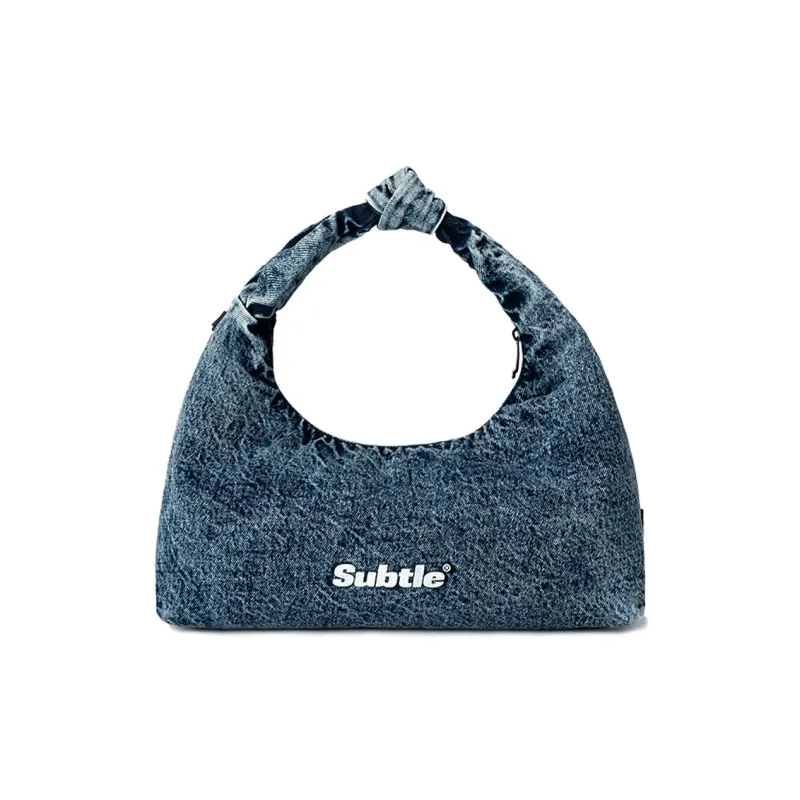 Subtle Fabric Underarm Handbag, Shoulder Bag Unisex Black/Blue/Gray-3