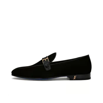 Billionaire Logo-plaque Velvet Loafers