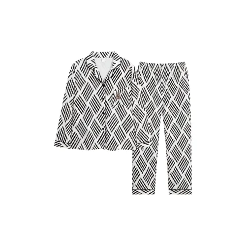 MIIOW Pajama Set Women's Black White Pattern
