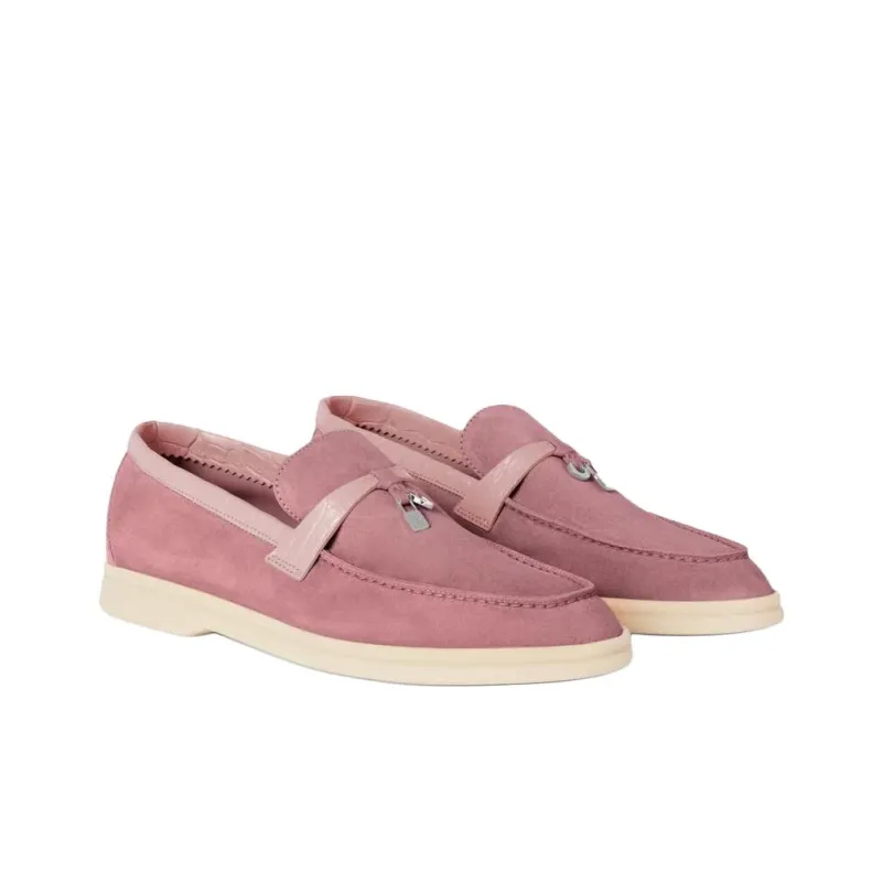 Loro Piana Summer Charms Walk Loafers Women's Pink-2
