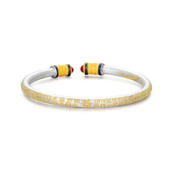 JINLIUFUJIXIANG Pure Silver 999.9 Bangles Unisex