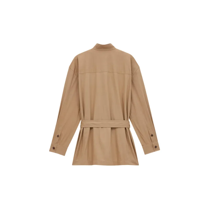SAINT LAURENT Button Detailed Belted Tunic-1