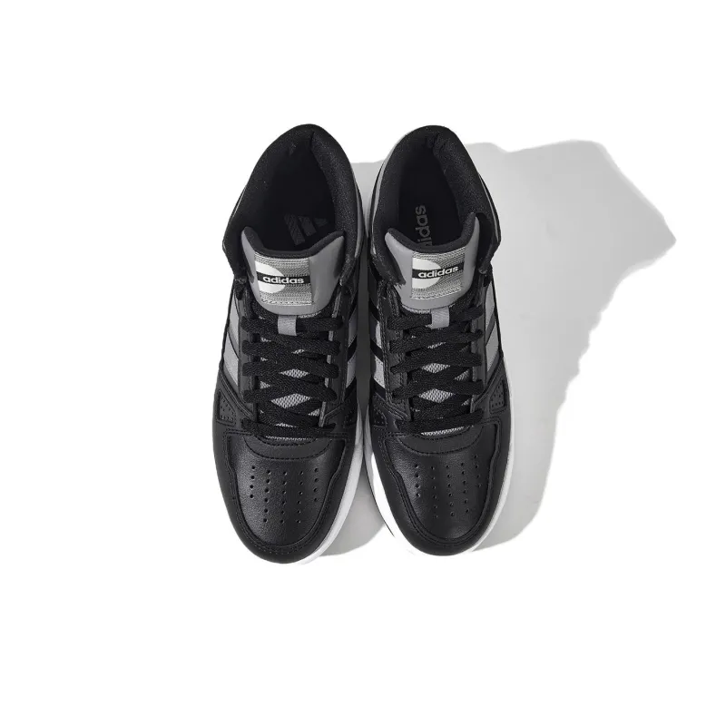 Adidas LITE BALLER Anti Slip And Wear Resistant Breathable High Top Skateboard Shoes Men's Black Gray Color-3
