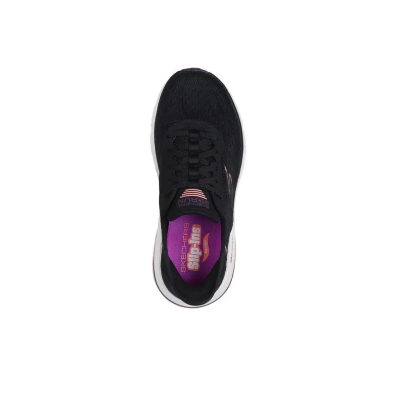 Skechers Slip Ins Anti Slip Wear Resistant Low Top Running Shoes Women's Black White-3