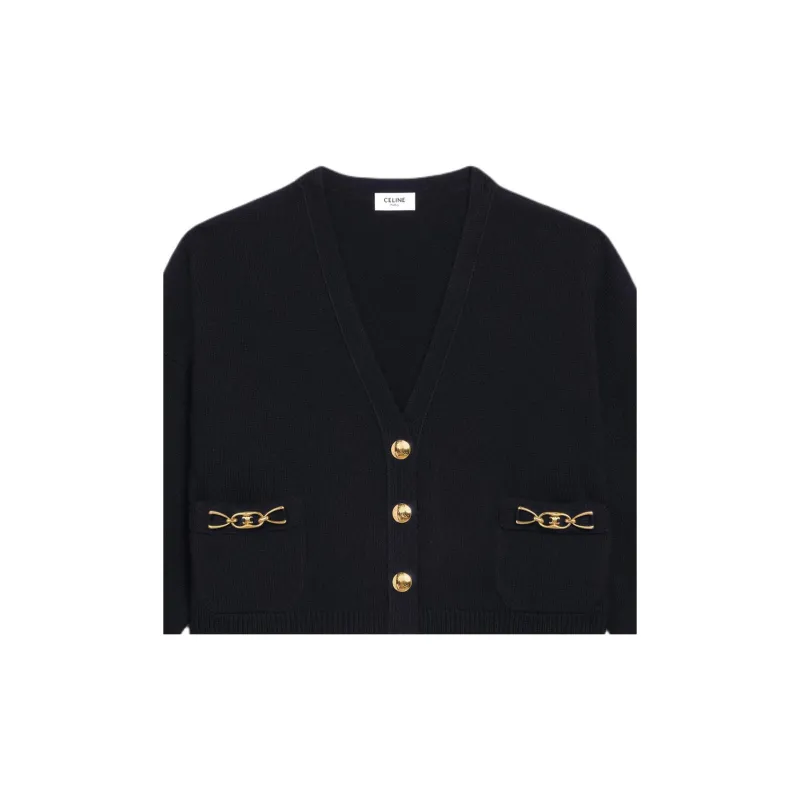 CELINE Cardigan With Gourmette In Heritage Cashmere-3